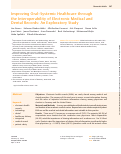 Cover page: Improving Oral-Systemic Healthcare through the Interoperability of Electronic Medical and Dental Records: An Exploratory Study.