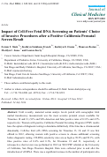 Cover page: Impact of Cell-Free Fetal DNA Screening on Patients' Choice of Invasive Procedures after a Positive California Prenatal Screen Result.