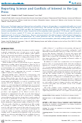 Cover page: Reporting Science and Conflicts of Interest in the Lay Press