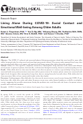 Cover page: Living Alone During COVID-19: Social Contact and Emotional Well-being Among Older Adults.