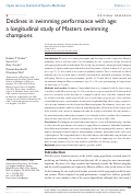 Cover page: Declines in swimming performance with age: a longitudinal study of Masters swimming champions