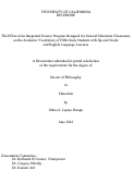 Cover page: The Effect of an Integrated Science Program Designed for General Education Classrooms on the Academic Vocabulary of Fifth Grade Students with Special Needs and English Language Learners