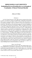 Cover page: Rebuilding Lost Identity: Rethinking Korean Reunification as an Imagined Community of Shared National Identity