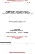 Cover page: Anthropology, Mathematics, Kinship: A Tribute to the Anthropologist Per Hage and His Work with the Mathematician Frank Harary