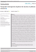 Cover page: Topographic heterogeneity lengthens the duration of pollinator resources