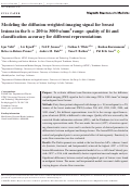 Cover page: Modeling the diffusion-weighted imaging signal for breast lesions in the b = 200 to 3000&nbsp;s/mm<sup>2</sup> range: quality of fit and classification accuracy for different representations.