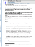 Cover page: Correlates of methamphetamine use severity among patients receiving methadone maintenance treatment for opioid use disorder in Vietnam