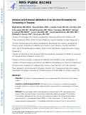 Cover page: Internal and External Validation of an Alcohol Biomarker for Screening in Trauma