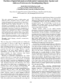 Cover page: The Role of Spatial Information in Referential Communication: Speaker and Addressee Preferences for Disambiguating Objects