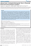 Cover page: Altered Actin Centripetal Retrograde Flow in Physically Restricted Immunological Synapses