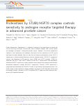 Cover page: Proteostasis by STUB1/HSP70 complex controls sensitivity to androgen receptor targeted therapy in advanced prostate cancer