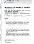 Cover page: Daily interpersonal stress, sleep duration, and gene regulation during late adolescence