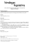 Cover page: Algorithmic description of the decomposition and checking of a Classical Tibetan syllable