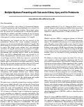 Cover page: Multiple Myeloma Presenting with Sub-acute Kidney Injury and No Proteinuria