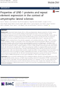 Cover page: Properties of LINE-1 proteins and repeat element expression in the context of amyotrophic lateral sclerosis.