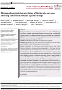 Cover page: Clinicopathological characteristics of histiocytic sarcoma affecting the central nervous system in dogs.