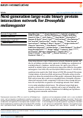 Cover page: Next-generation large-scale binary protein interaction network for Drosophila melanogaster.