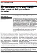 Cover page: Noncanonical function of folate through folate receptor 1 during neural tube formation.