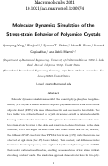 Cover page: Molecular Dynamics Simulation of the Stress–Strain Behavior of Polyamide Crystals