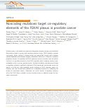 Cover page: Noncoding mutations target cis-regulatory elements of the FOXA1 plexus in prostate cancer