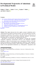 Cover page: Developmental Trajectories of Anhedonia in Preclinical Models