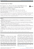 Cover page: Development of a Protocol for Successful Palliative Care Consultation in Population of Patients Receiving Mechanical Circulatory Support