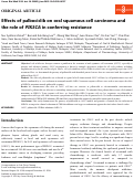 Cover page: Effects of palbociclib on oral squamous cell carcinoma and the role of PIK3CA in conferring resistance.