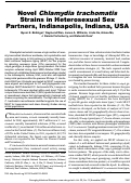 Cover page: Novel Chlamydia trachomatis strains in heterosexual sex partners, Indianapolis, Indiana, USA.