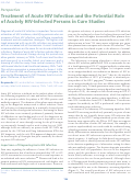Cover page: Treatment of Acute HIV Infection and the Potential Role of Acutely HIV-Infected Persons in Cure Studies.