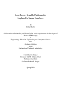 Cover page: Low Power, Scalable Platforms for Implantable Neural Interfaces
