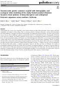 Cover page: Genome-wide genetic variation coupled with demographic and ecological niche modeling of the dusky-footed woodrat (Neotoma fuscipes) reveal patterns of deep divergence and widespread Holocene expansion across northern California