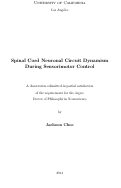 Cover page: Spinal Cord Neuronal Circuit Dynamism During Sensorimotor Control