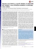 Cover page: Myxoma virus M156 is a specific inhibitor of rabbit PKR but contains a loss-of-function mutation in Australian virus isolates