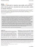 Cover page: CADM2 is implicated in impulsive personality and numerous other traits by genome- and phenome-wide association studies in humans and mice