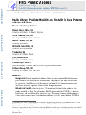 Cover page: Health Literacy Predicts Morbidity and Mortality in Rural Patients With Heart Failure