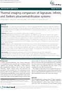 Cover page: Thermal imaging comparison of Signature, Infiniti, and Stellaris phacoemulsification systems