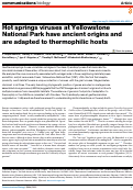 Cover page: Hot springs viruses at Yellowstone National Park have ancient origins and are adapted to thermophilic hosts