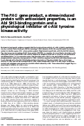 Cover page: The PAG gene product, a stress-induced protein with antioxidant properties, is an Abl SH3-binding protein and a physiological inhibitor of c-Abl tyrosine kinase activity.