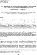 Cover page: The Association of Patient-Physician Gender Concordance with Cardiovascular Disease Risk Factor Control and Treatment in Diabetes