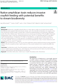 Cover page: Native amphibian toxin reduces invasive crayfish feeding with potential benefits to stream biodiversity.