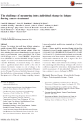 Cover page: The challenge of measuring intra-individual change in fatigue during cancer treatment