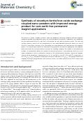 Cover page: Synthesis of strontium ferrite/iron oxide exchange coupled nano-powders with improved energy product for rare earth free permanent magnet applications