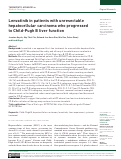 Cover page: Lenvatinib in patients with unresectable hepatocellular carcinoma who progressed to Child-Pugh B liver function