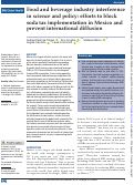 Cover page: Food and beverage industry interference in science and policy: efforts to block soda tax implementation in Mexico and prevent international diffusion