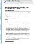 Cover page: Ferumoxytol as an off-label contrast agent in body 3T MR angiography: a pilot study in children