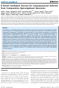 Cover page: A Novel Candidate Vaccine for Cytauxzoonosis Inferred from Comparative Apicomplexan Genomics