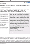 Cover page: Subsurface plant‐accessible water in mountain ecosystems with a Mediterranean climate