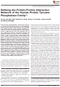 Cover page: Defining the Protein-Protein Interaction Network of the Human Protein Tyrosine Phosphatase Family*