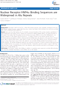 Cover page: Nuclear Receptor HNF4alpha Binding Sequences are Widespread in Alu Repeats