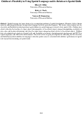 Cover page: Children’s Flexibility in Using Spatial Language and its Relation to Spatial Skills